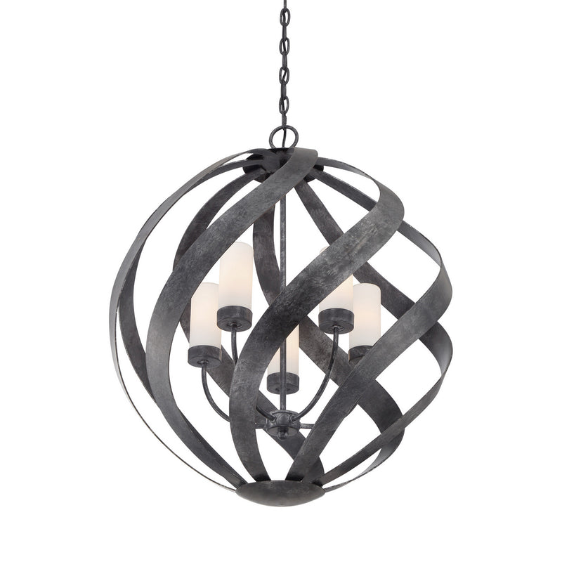 Quoizel BMS2826OK Five Light Pendant, Old Black Finish