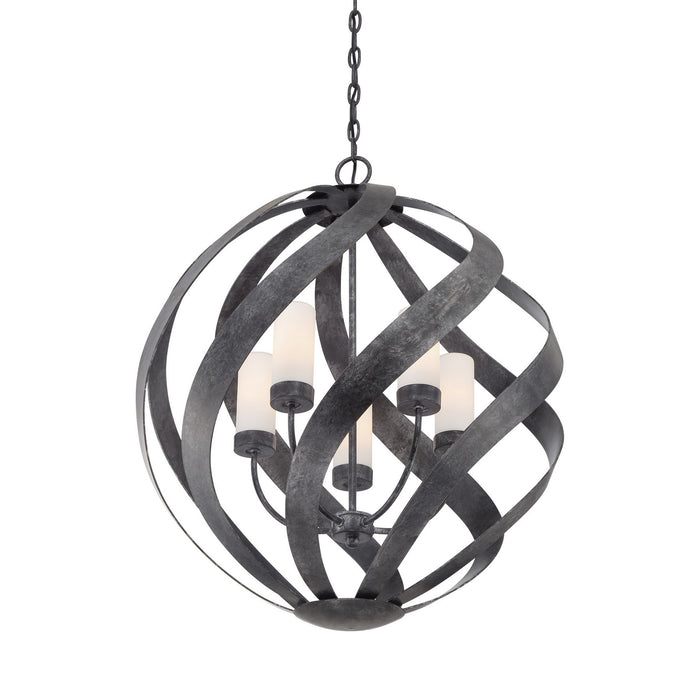 Quoizel BMS2826OK Five Light Pendant, Old Black Finish