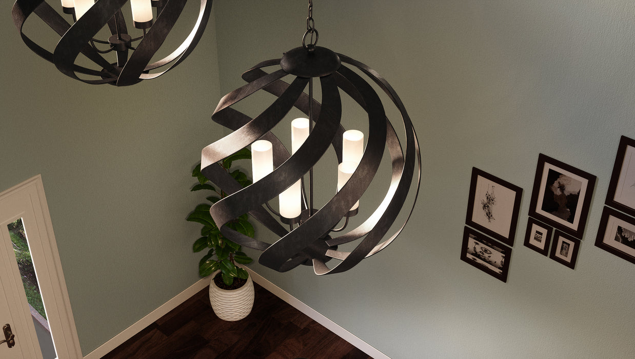 Quoizel BMS2826OK Five Light Pendant, Old Black Finish