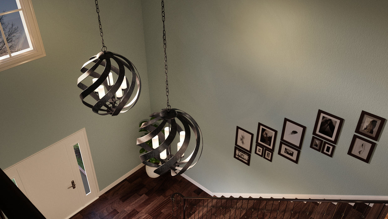 Quoizel BMS2826OK Five Light Pendant, Old Black Finish