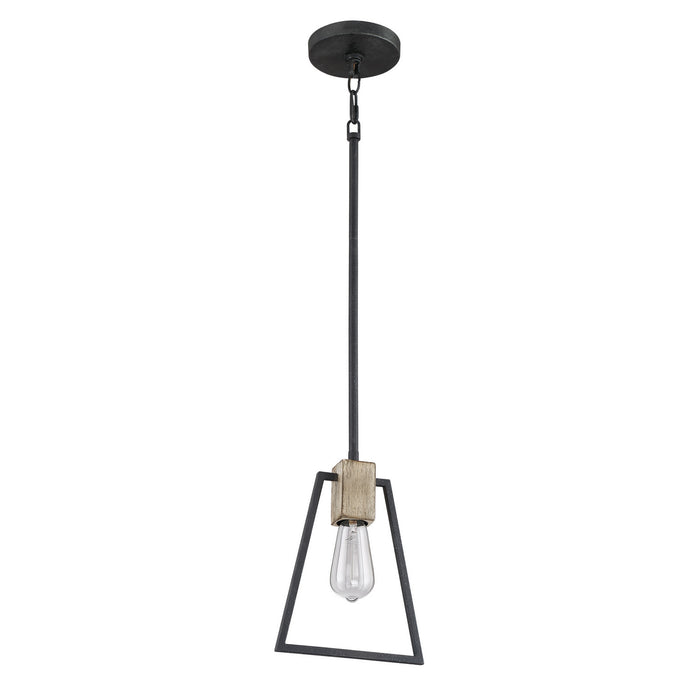 Quoizel BRT1507GK One Light Mini Pendant, Grey Ash