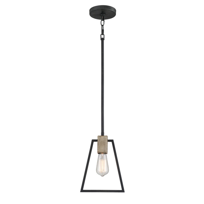 Quoizel BRT1507GK One Light Mini Pendant, Grey Ash