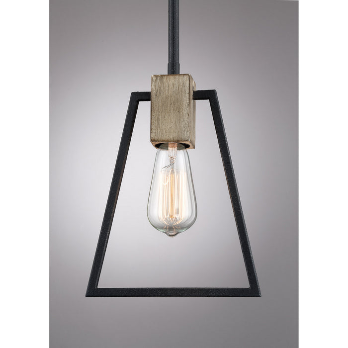 Quoizel BRT1507GK One Light Mini Pendant, Grey Ash