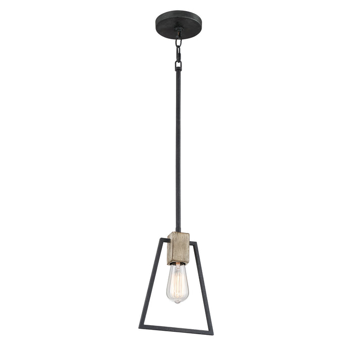 Quoizel BRT1507GK One Light Mini Pendant, Grey Ash