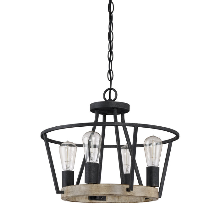Quoizel BRT1717GK Four Light Semi-Flush Mount, Grey Ash