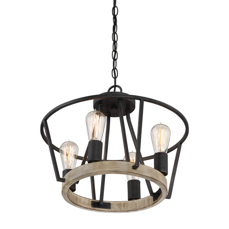 Quoizel BRT1717GK Four Light Semi-Flush Mount, Grey Ash