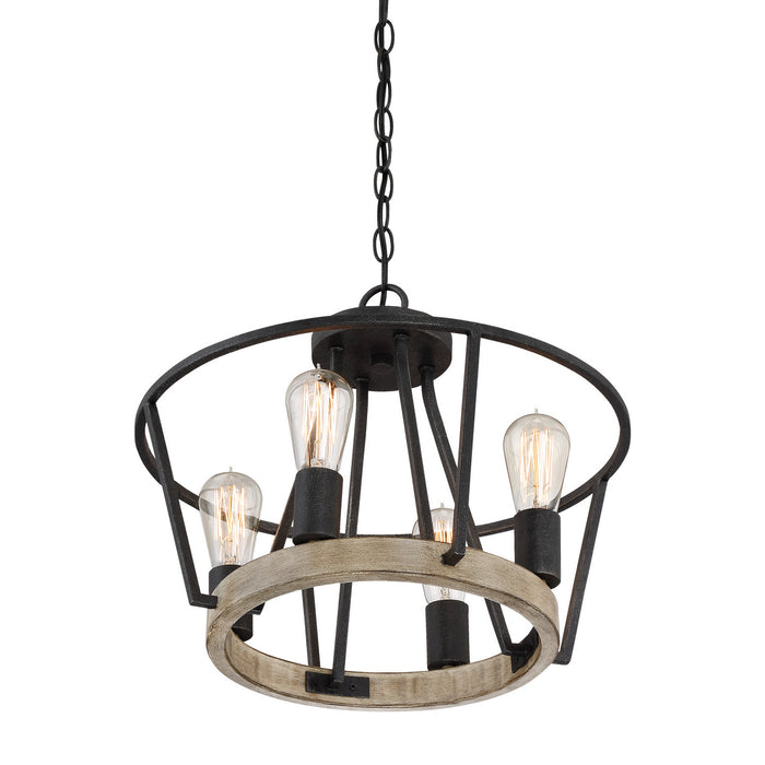 Quoizel BRT1717GK Four Light Semi-Flush Mount, Grey Ash