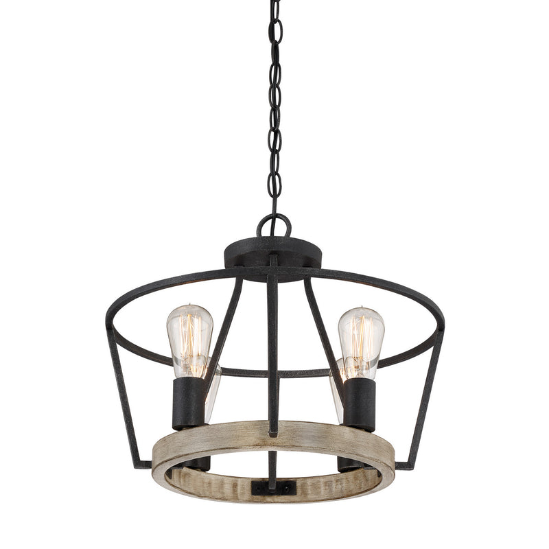 Quoizel BRT1717GK Four Light Semi-Flush Mount, Grey Ash