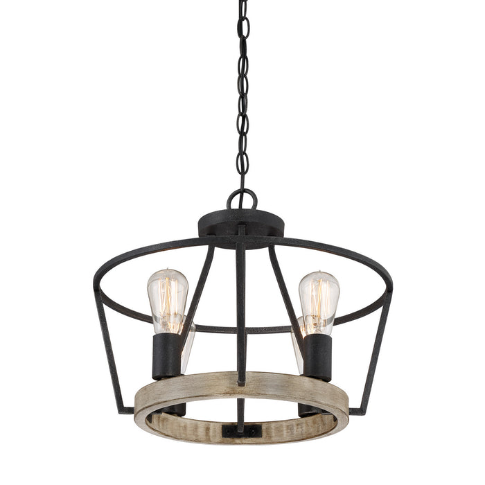 Quoizel BRT1717GK Four Light Semi-Flush Mount, Grey Ash