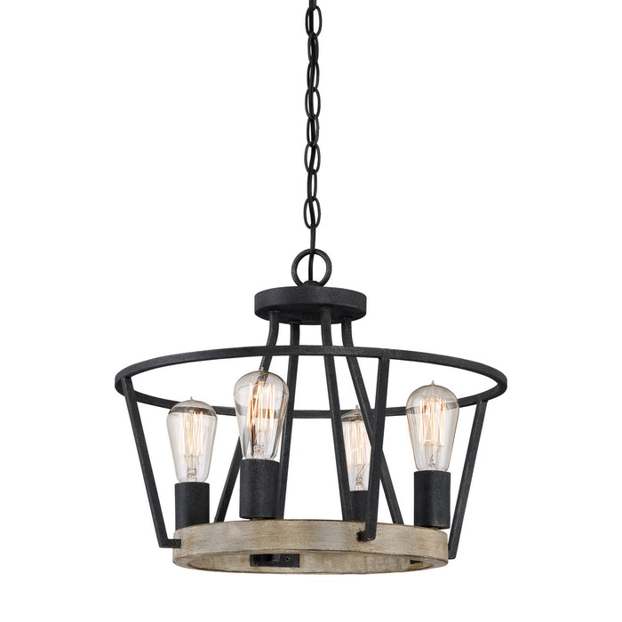 Quoizel BRT1717GK Four Light Semi-Flush Mount, Grey Ash