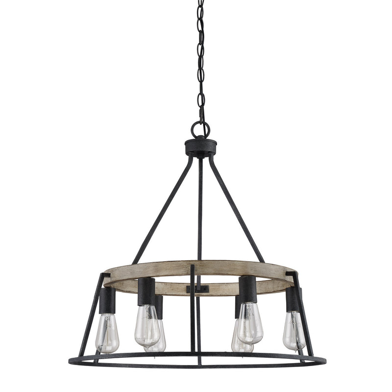 Quoizel BRT5006GK Six Light Chandelier, Grey Ash