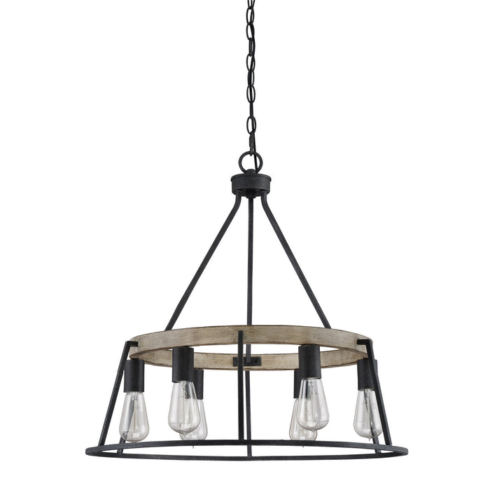Quoizel BRT5006GK Six Light Chandelier, Grey Ash