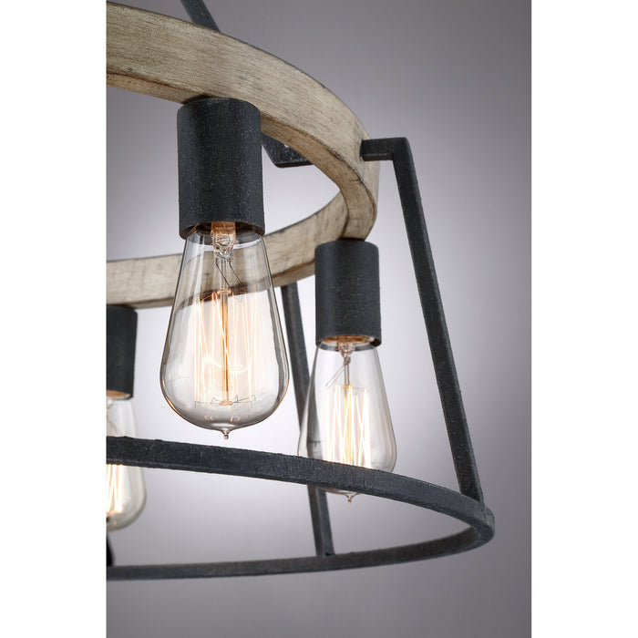 Quoizel BRT5006GK Six Light Chandelier, Grey Ash