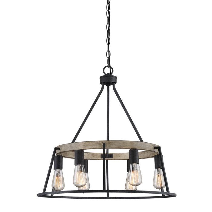 Quoizel BRT5006GK Six Light Chandelier, Grey Ash