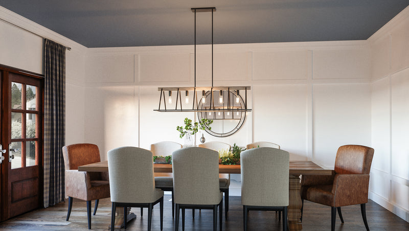 Quoizel BRT542GK Five Light Island Chandelier, Grey Ash