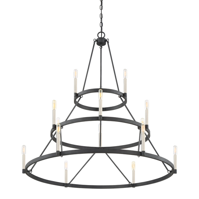 Quoizel DOR5015MB 15 Light Chandelier, Mottled Black