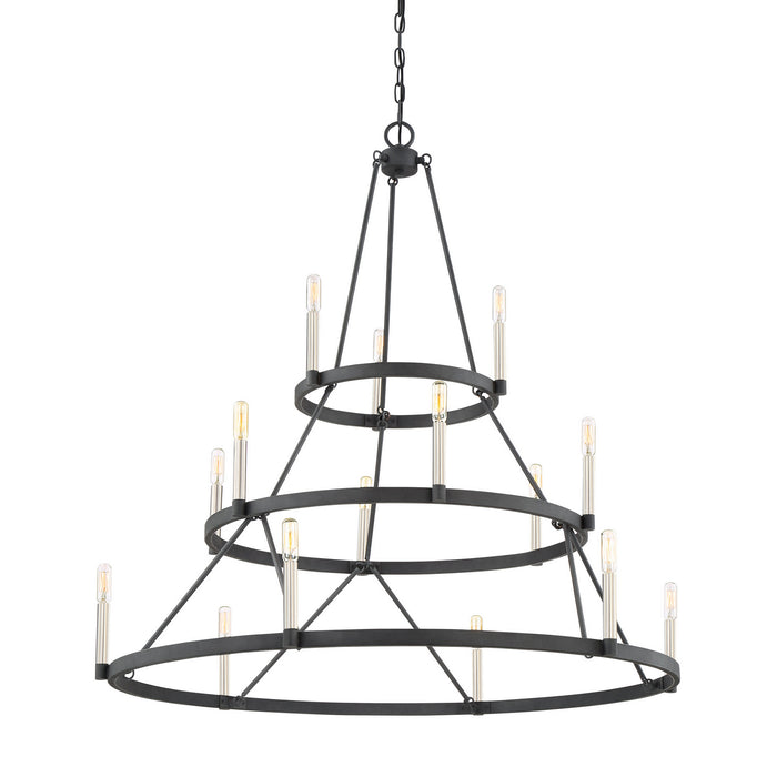 Quoizel DOR5015MB 15 Light Chandelier, Mottled Black