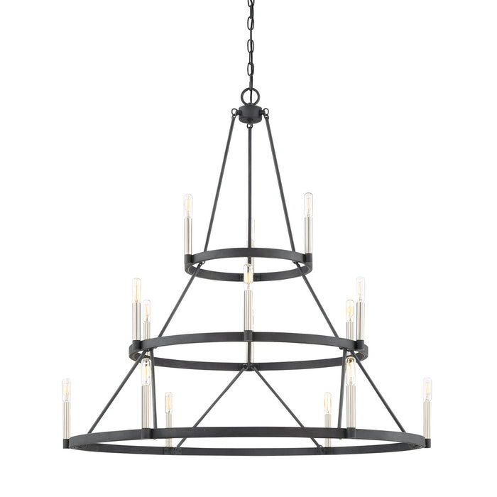 Quoizel DOR5015MB 15 Light Chandelier, Mottled Black