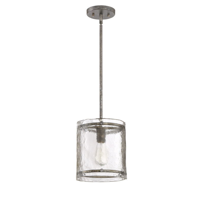 Quoizel FTS1509MM One Light Mini Pendant, Mottled Silver