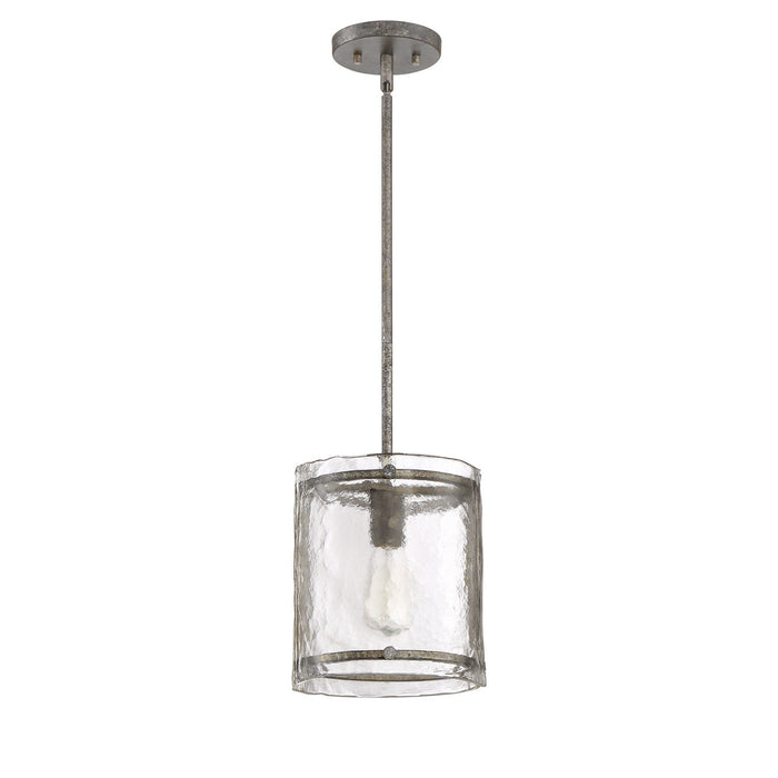 Quoizel FTS1509MM One Light Mini Pendant, Mottled Silver