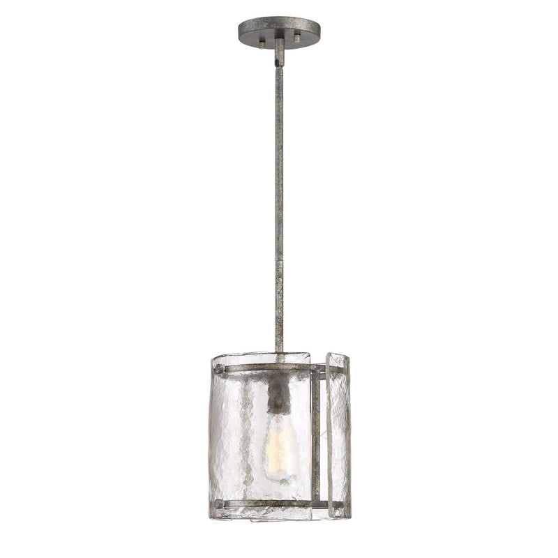 Quoizel FTS1509MM One Light Mini Pendant, Mottled Silver