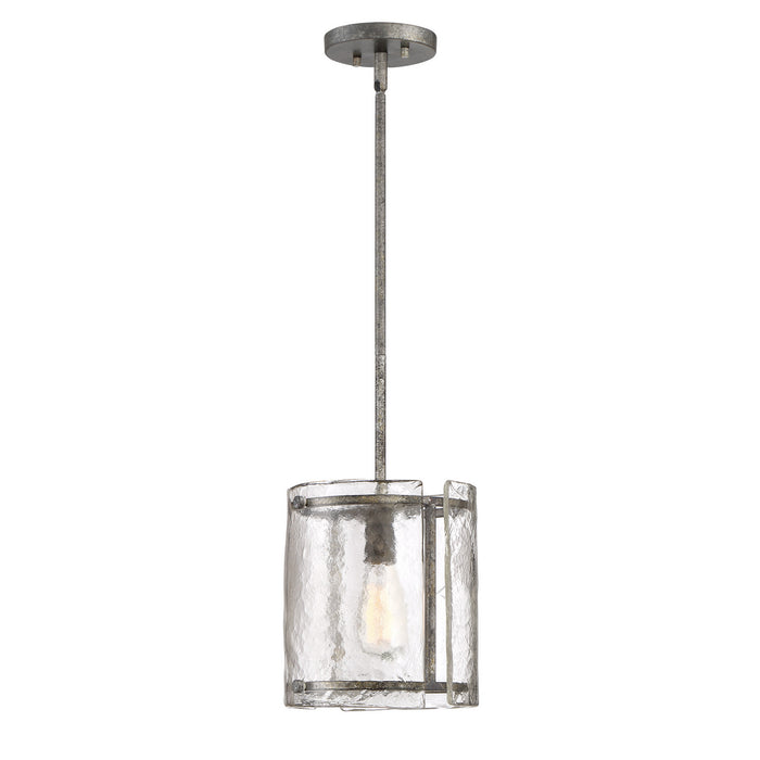 Quoizel FTS1509MM One Light Mini Pendant, Mottled Silver