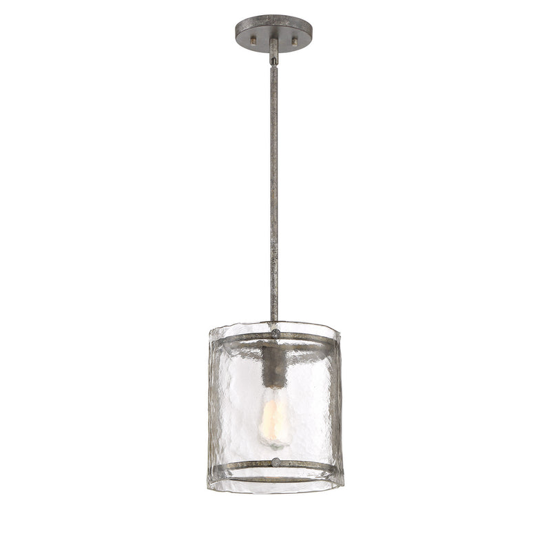 Quoizel FTS1509MM One Light Mini Pendant, Mottled Silver