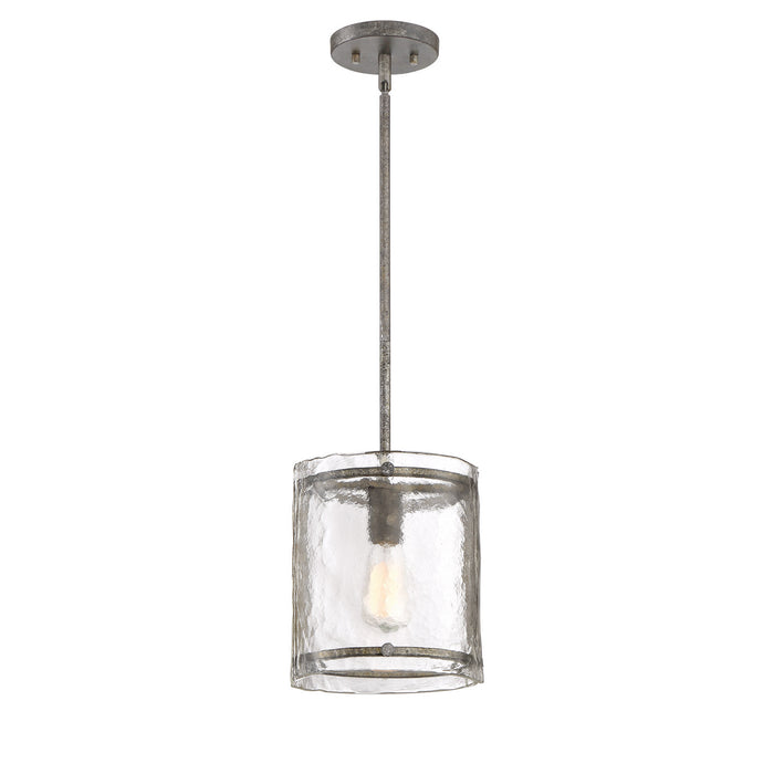 Quoizel FTS1509MM One Light Mini Pendant, Mottled Silver