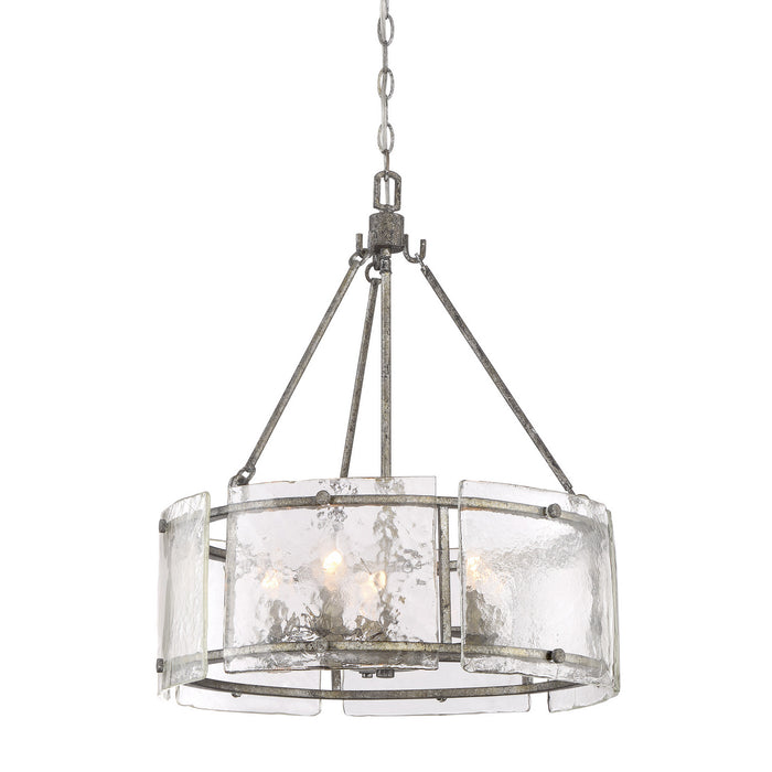 Quoizel FTS2821MM Five Light Pendant, Mottled Silver