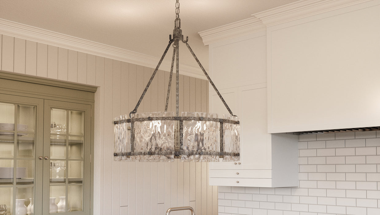 Quoizel FTS2821MM Five Light Pendant, Mottled Silver