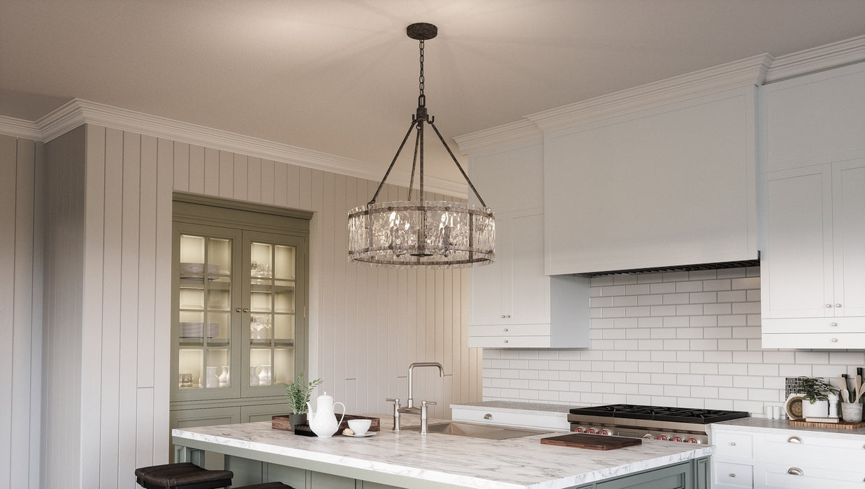Quoizel FTS2821MM Five Light Pendant, Mottled Silver