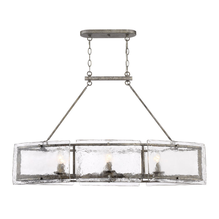Quoizel FTS638MM Six Light Island Chandelier, Mottled Silver