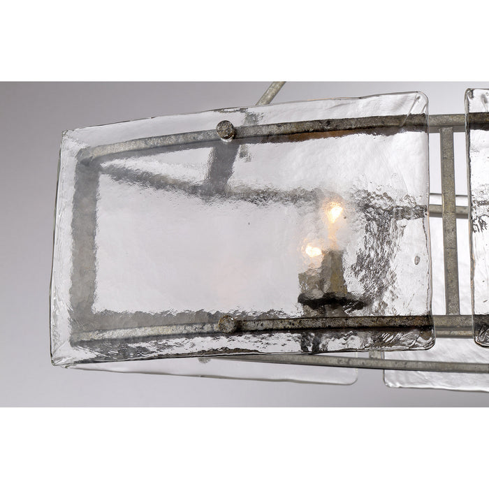 Quoizel FTS638MM Six Light Island Chandelier, Mottled Silver