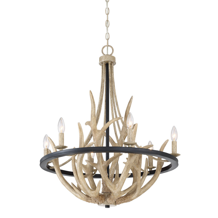 Quoizel JR5006EK Six Light Chandelier, Earth Black