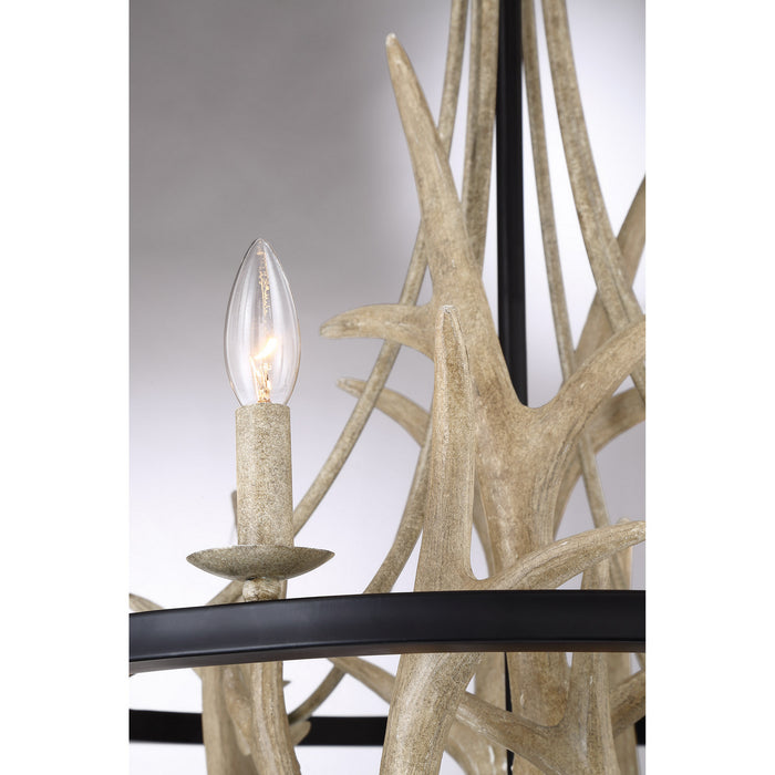 Quoizel JR5006EK Six Light Chandelier, Earth Black