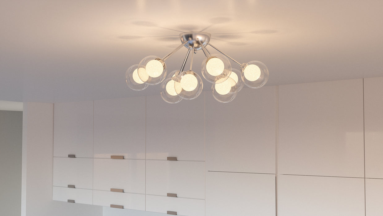 Quoizel PCSB1722C Nine Light Semi Flush Mount, Polished Chrome