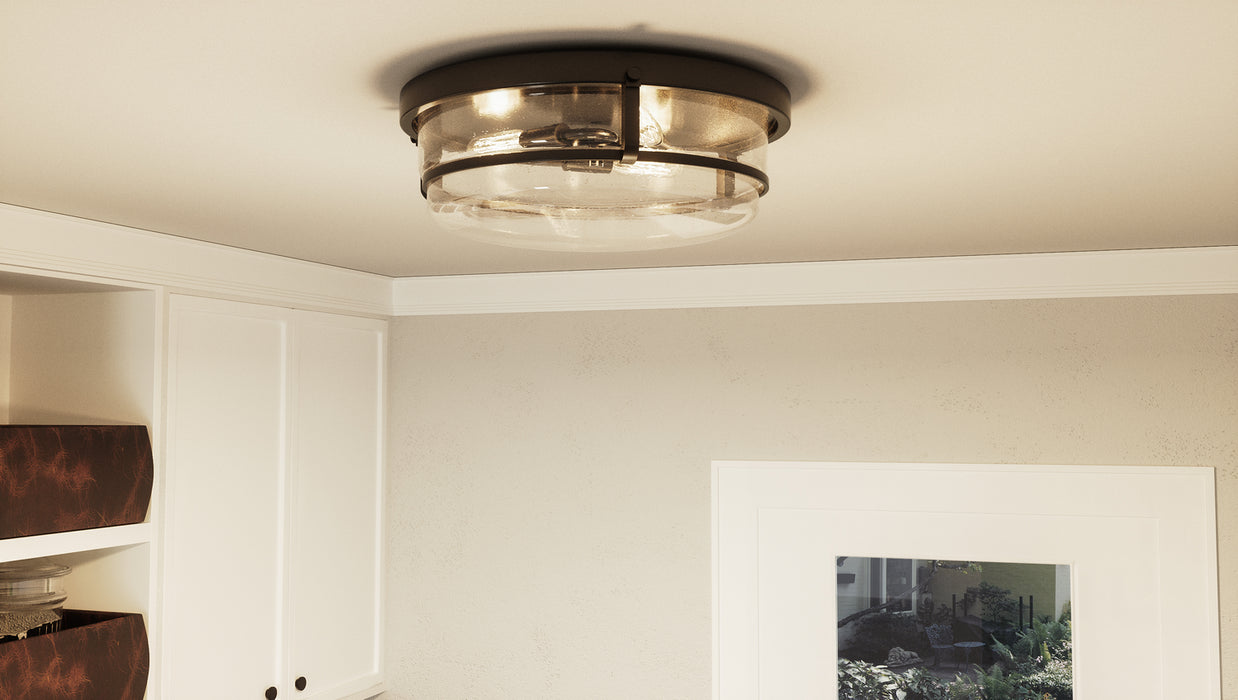 Quoizel QF3411PN Three Light Flush Mount, Palladian Bronze