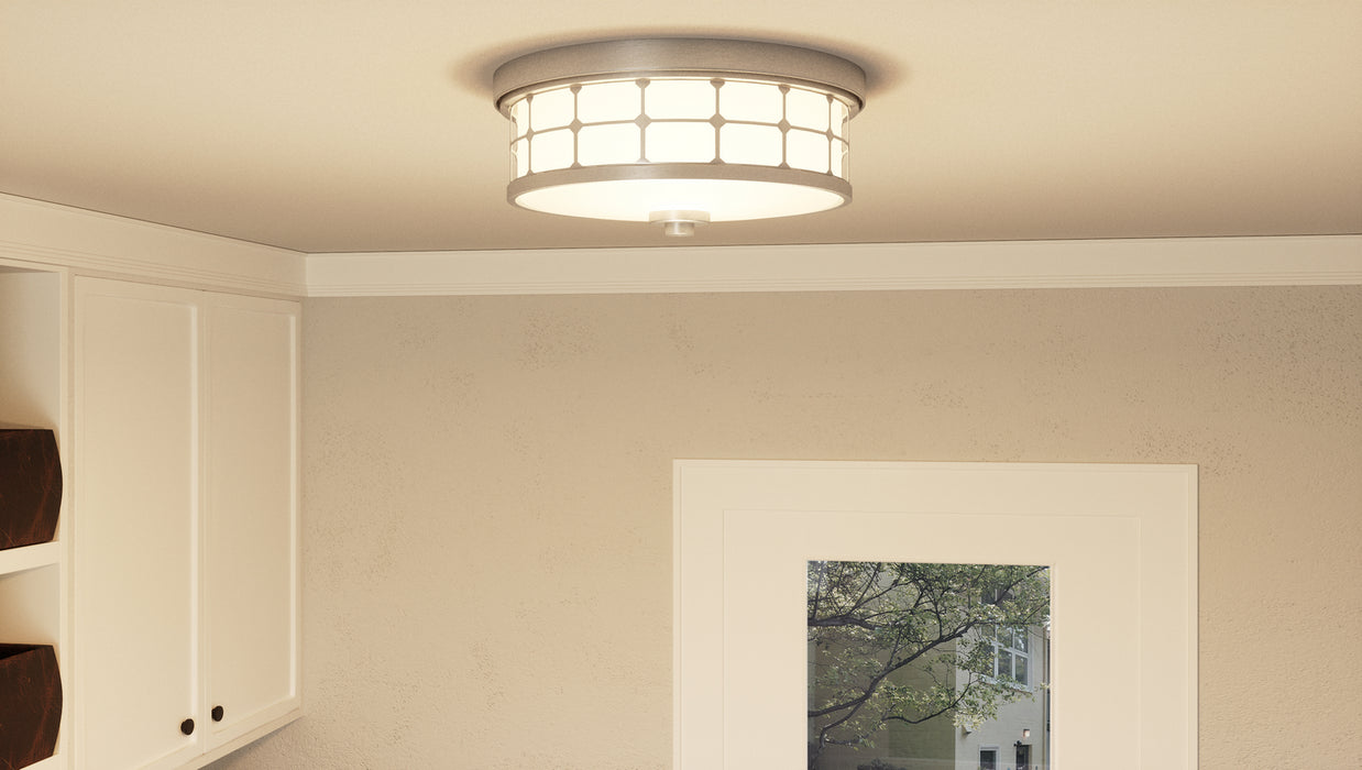 Quoizel QF3413BN Two Light Flush Mount, Brushed Nickel