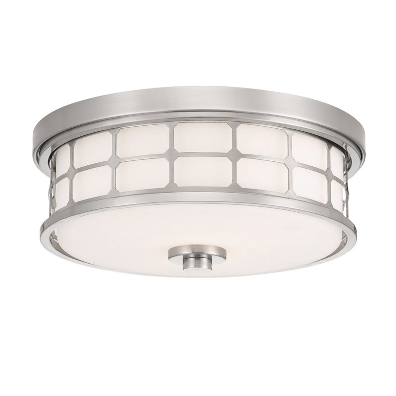 Quoizel QF3413BN Two Light Flush Mount, Brushed Nickel