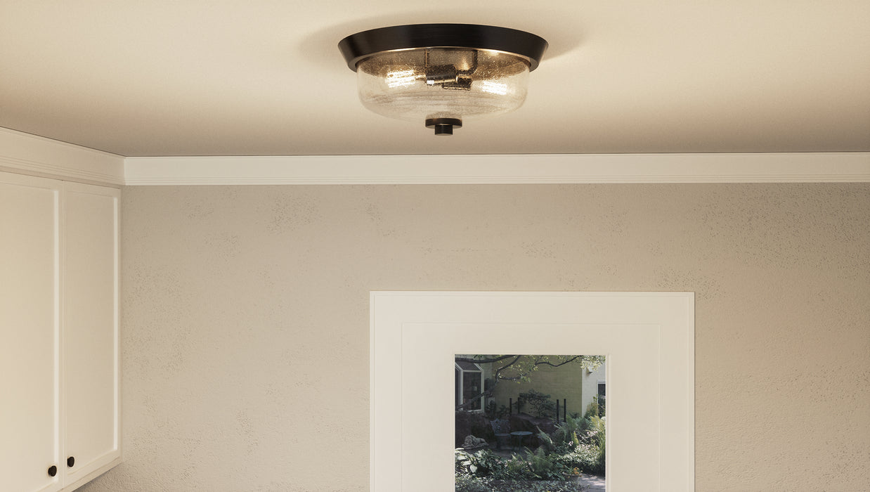 Quoizel QF3414EK Two Light Flush Mount, Earth Black