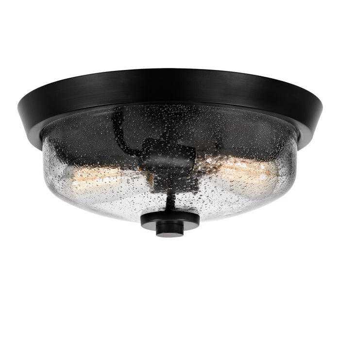 Quoizel QF3414EK Two Light Flush Mount, Earth Black