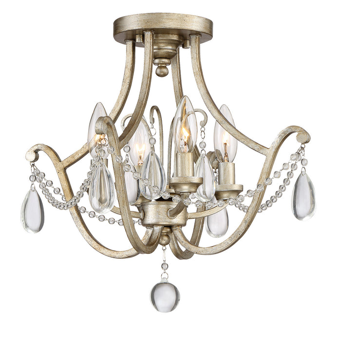 Quoizel REG1716VG Four Light Semi-Flush Mount, Vintage Gold