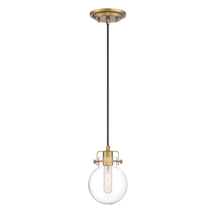 Quoizel SDL1506WS One Light Mini Pendant, Weathered Brass