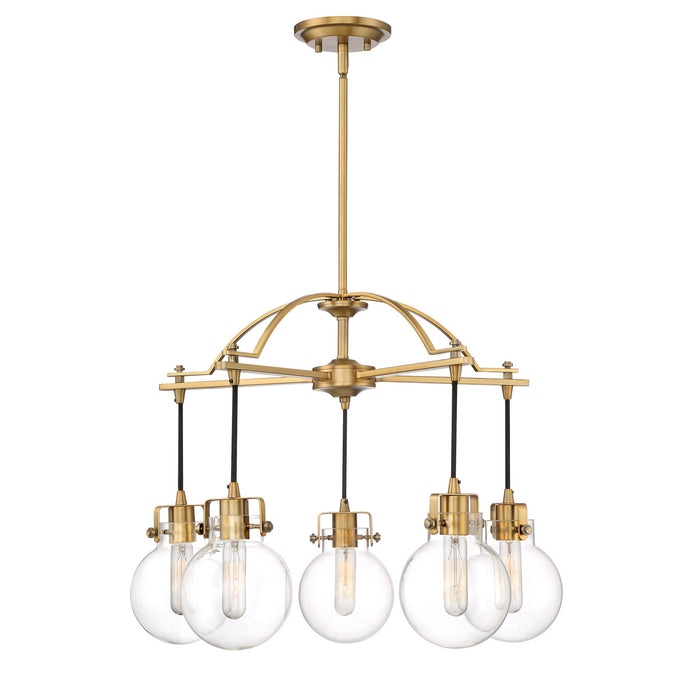 Quoizel SDL5005WS Five Light Chandelier, Weathered Brass