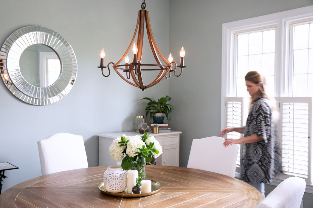 Quoizel SHR5005RK Five Light Chandelier, Rustic Black