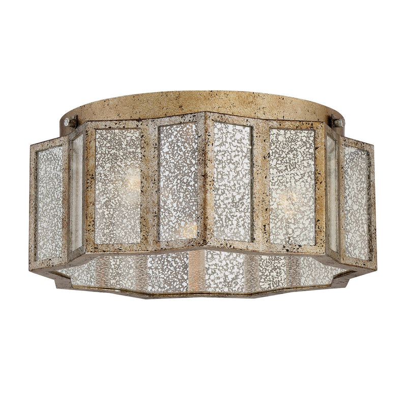Quoizel SRE1616AGL Three Light Flush Mount, Aged Gold