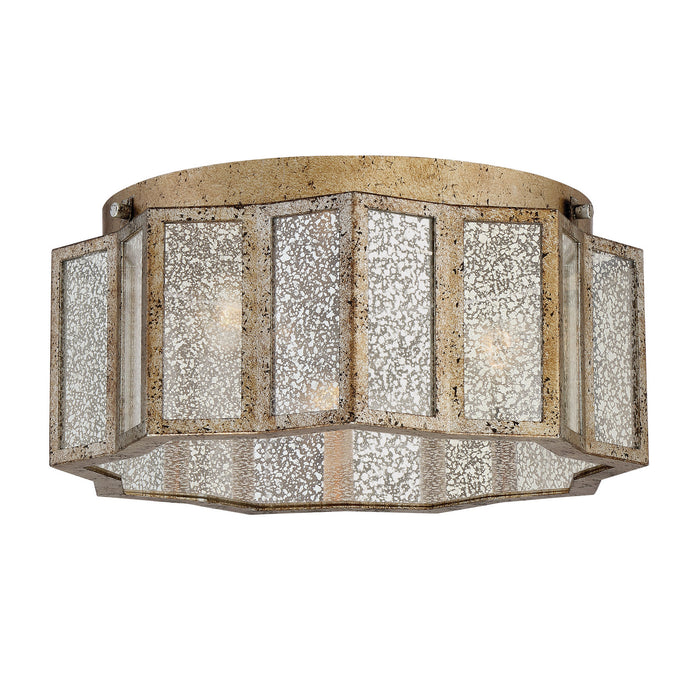 Quoizel SRE1616AGL Three Light Flush Mount, Aged Gold