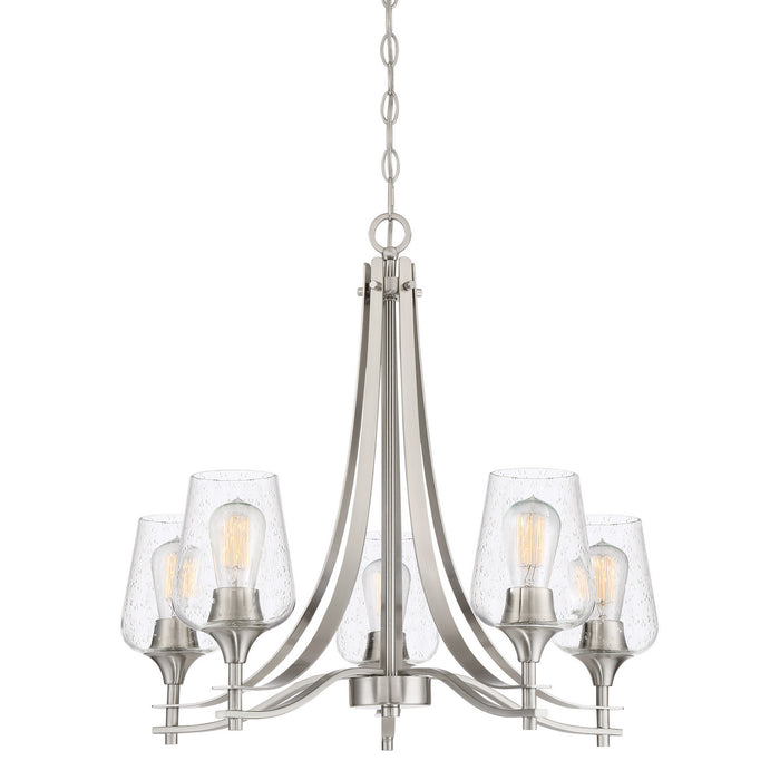 Quoizel TWE5005BN Five Light Chandelier, Brushed Nickel