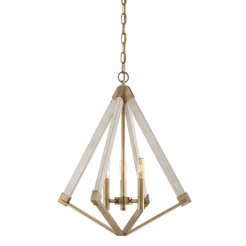 Quoizel VP5203WS Three Light Foyer Pendant, Weathered Brass