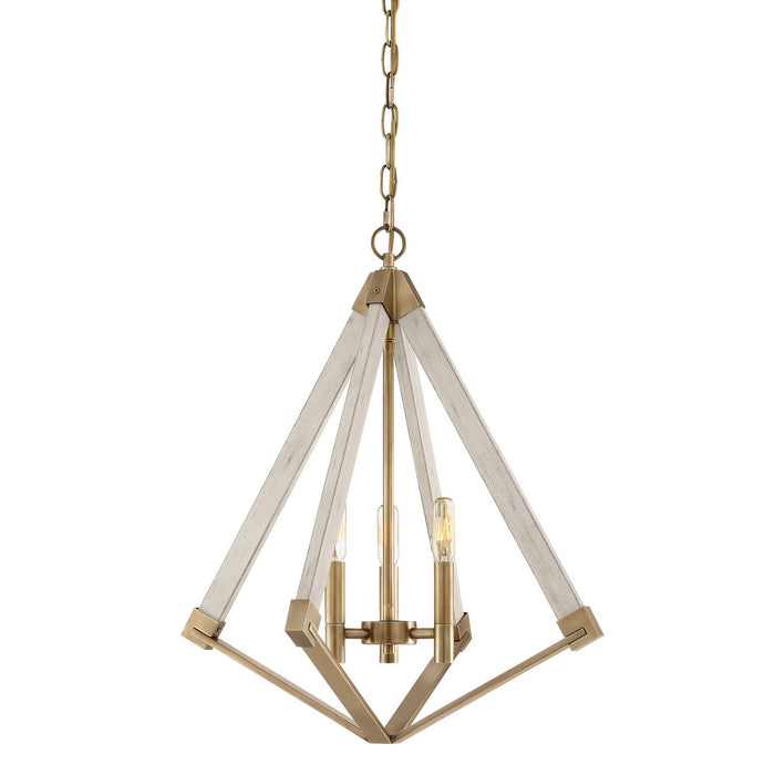 Quoizel VP5203WS Three Light Foyer Pendant, Weathered Brass